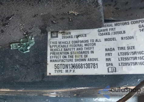 2006 Hummer H3 Suv из США, поврежденный, VIN 5GTDN136668130781